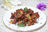 куриная печень тушеная с яблоками