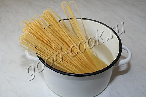 спагетти с копчёным лососем