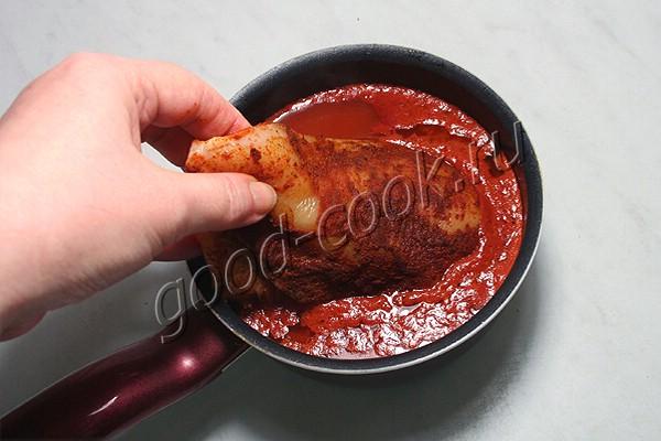 куриное филе томлёное в томатном соке