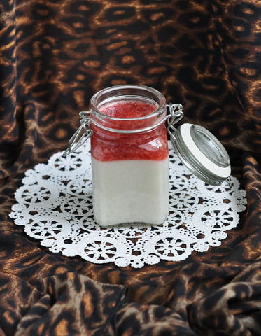   / Badam Phirni with Strawberry Glaze