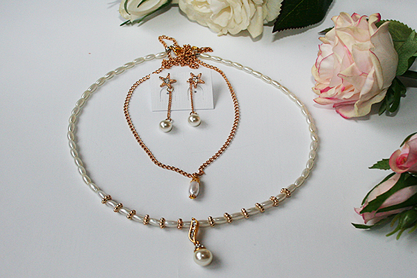 двухярусное ожерелье - цепочка и колье с бабочкой (№ N-005)
